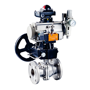 配防爆三联件气动法兰球阀